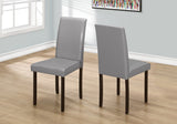 L&S Basics 10051 Dining Chair - 2Pcs / 36"H Grey Leather-Look