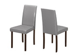 L&S Basics 10051 Dining Chair - 2Pcs / 36"H Grey Leather-Look