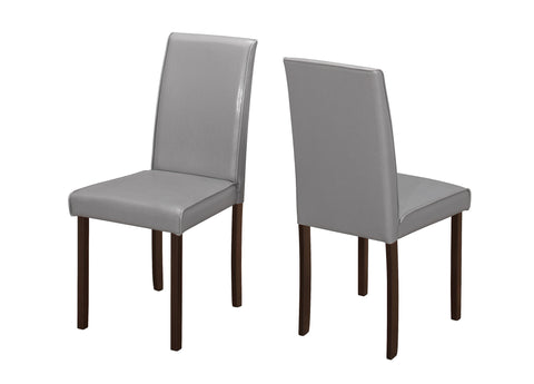 L&S Basics 10051 Dining Chair - 2Pcs / 36"H Grey Leather-Look