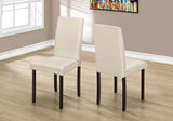 L&S Basics 10052 Dining Chair - 2Pcs / 36"H Ivory Leather-Look