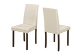 L&S Basics 10052 Dining Chair - 2Pcs / 36"H Ivory Leather-Look