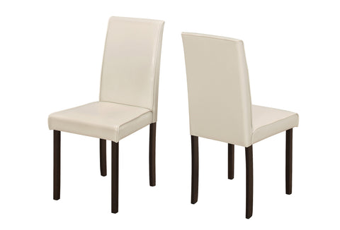 L&S Basics 10052 Dining Chair - 2Pcs / 36"H Ivory Leather-Look