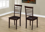 L&S Basics 10053 Dining Chair - 2Pcs / 37"H Cappuccino / Dark Brown Seat