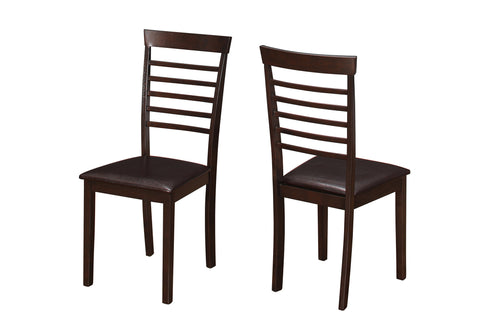 L&S Basics 10053 Dining Chair - 2Pcs / 37"H Cappuccino / Dark Brown Seat