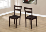 L&S Basics 10054 Dining Chair - 2Pcs / 35"H Cappuccino / Dark Brown Seat