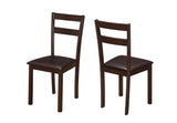 L&S Basics 10054 Dining Chair - 2Pcs / 35"H Cappuccino / Dark Brown Seat