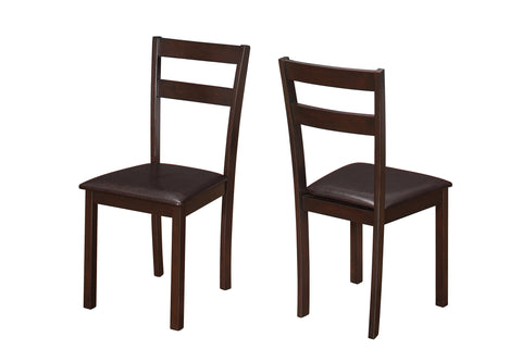 L&S Basics 10054 Dining Chair - 2Pcs / 35"H Cappuccino / Dark Brown Seat