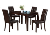L&S Basics 10059 Dining Chair - 2Pcs / 38"H / Dark Brown Leather-Look