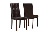 L&S Basics 10059 Dining Chair - 2Pcs / 38"H / Dark Brown Leather-Look