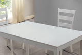L&S Basics 10061 Dining Set - 5Pcs Set / White Bench And 3 Side Chairs