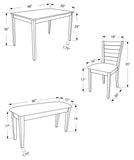 L&S Basics 10062 Dining Set - 5Pcs Set / Cappuccino Bench & 3 Side Chairs