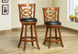 L&S Basics 10063 Barstool - 2Pcs / 42"H / Swivel / Dark Oak Bar Height