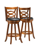 L&S Basics 10063 Barstool - 2Pcs / 42"H / Swivel / Dark Oak Bar Height