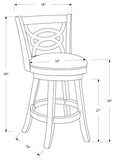 L&S Basics 10064 Barstool - 2Pcs / 39"H / Swivel / Oak Counter Height