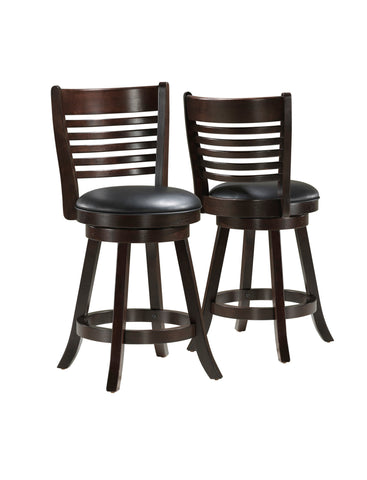 L&S Basics 10066 Barstool - 2Pcs / 38"H / Swivel / Cappuccino Counter Hgt