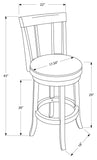 L&S Basics 10067 Barstool - 2Pcs / 43"H / Swivel / Cappuccino Bar Height