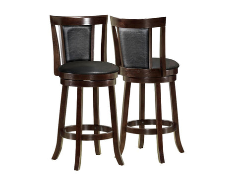 L&S Basics 10067 Barstool - 2Pcs / 43"H / Swivel / Cappuccino Bar Height