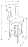 L&S Basics 10068 Barstool - 2Pcs / 39"H / Swivel / Cappuccino Counter Hgt