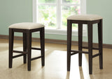 L&S Basics 10071 Barstool - 2Pcs / 24"H / Cappuccino / Beige Chenille Seat