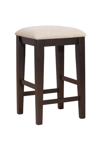 L&S Basics 10071 Barstool - 2Pcs / 24"H / Cappuccino / Beige Chenille Seat