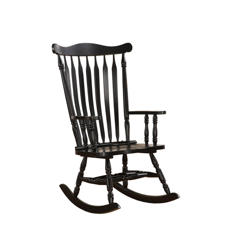 L&S Basics 10078 Rocking Chair - 44"H / Black Oak Traditional Style