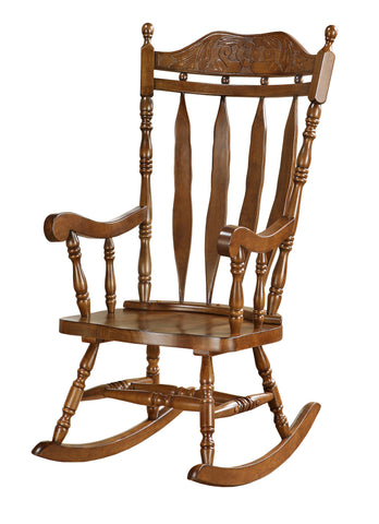 L&S Basics 10079 Rocking Chair - 45"H / Dark Walnut Solid Wood