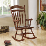 L&S Basics 10080 Rocking Chair - 44"H / Dark Walnut Solid Wood
