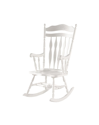 L&S Basics 10081 Rocking Chair - 44"H / Antique White Solid Wood