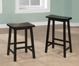 L&S Basics 10082 Barstool - 2Pcs / 24"H / Black Saddle Seat