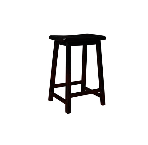 L&S Basics 10082 Barstool - 2Pcs / 24"H / Black Saddle Seat