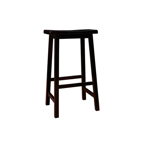 L&S Basics 10083 Barstool - 2Pcs / 29"H / Black Saddle Seat