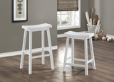 L&S Basics 10084 Barstool - 2Pcs / 24"H / White Saddle Seat