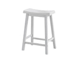 L&S Basics 10084 Barstool - 2Pcs / 24"H / White Saddle Seat