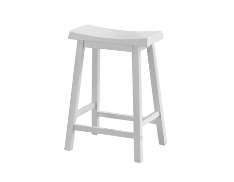 L&S Basics 10084 Barstool - 2Pcs / 24"H / White Saddle Seat
