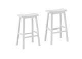 L&S Basics 10085 Barstool - 2Pcs / 29"H / White Saddle Seat