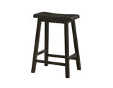 L&S Basics 10086 Barstool - 2Pcs / 24"H / Cappuccino Saddle Seat