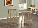 L&S Basics 10088 Barstool - 2Pcs / 24"H / Natural Saddle Seat
