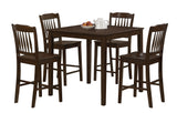 L&S Basics 10092 Dining Set - 5Pcs Set / Cappuccino Veneer Counter Height