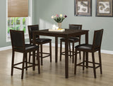 L&S Basics 10093 Dining Set - 5Pcs Set / Walnut Veneer Counter Height