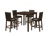 L&S Basics 10093 Dining Set - 5Pcs Set / Walnut Veneer Counter Height