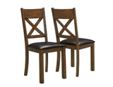 L&S Basics 10095 Dining Chair - 2Pcs / 40"H / Walnut / Brown Seat