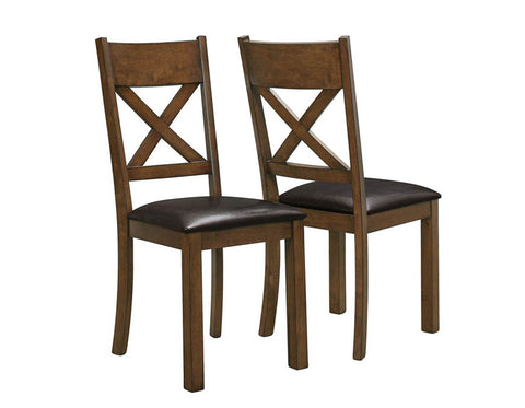 L&S Basics 10095 Dining Chair - 2Pcs / 40"H / Walnut / Brown Seat