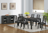 L&S Basics 10097 Dining Table - 38"X 60"X 78" / Dark Grey Top With A Leaf