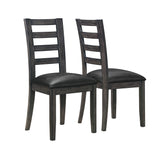 L&S Basics 10098 Dining Chair - 2Pcs / 39"H / Dark Grey / Black Seat