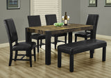 L&S Basics 10100 Dining Table - 38"X 64" / Black / Distressed-Look Top