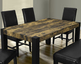 L&S Basics 10100 Dining Table - 38"X 64" / Black / Distressed-Look Top