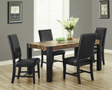 L&S Basics 10101 Dining Chair - 2Pcs / 40"H / Black Leather-Look Seat