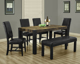 L&S Basics 10100 Dining Table - 38"X 64" / Black / Distressed-Look Top