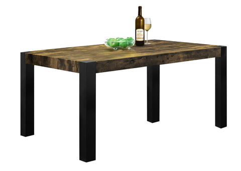 L&S Basics 10100 Dining Table - 38"X 64" / Black / Distressed-Look Top