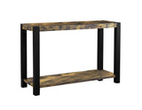 L&S Basics 10103 Console Table - 48"L / Black / Distressed Reclaimed-Look